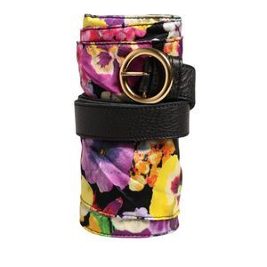Cavalli Class Multicolor Floral Wide Waist Gold Metal Buckle Cintura Women's